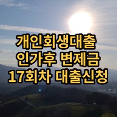 개인회생대출 인가후17회차 개인회생대출 변제금17회차 개인회생중대출 미납금17회차 대출가능한곳