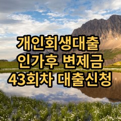 개인회생대출 인가후43회차 개인회생대출 변제금43회차 개인회생중대출 미납금43회차 대출가능한곳