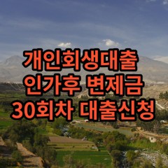 개인회생대출 인가후30회차 개인회생대출 변제금30회차 개인회생중대출 미납금30회차 대출가능한곳