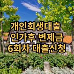 개인회생대출 인가후6회차 개인회생대출 변제금6회차 개인회생중대출 미납금6회차 대출가능한곳