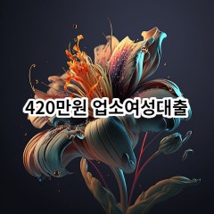 420만원 업소여성대출 급전 당일 소액 일수 월변