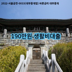 190만원 생활비대출 급전 당일 소액 일수 월변